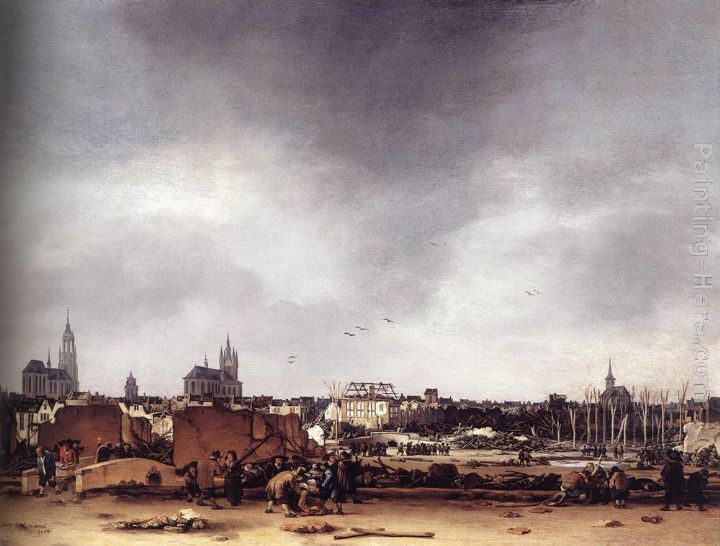 View of Delft after the Explosion of 1654 painting - Egbert van der Poel View of Delft after the Explosion of 1654 art painting